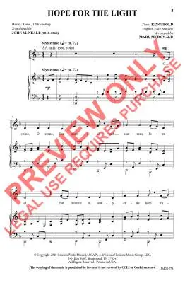 Hope for the Light - McDonald - Choral Octavo - SATB Accompanied