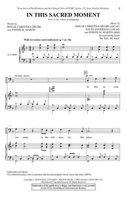 In This Sacred Moment - Martin/Grubb/Angerman - Choral Octavo - SATB Accompanied