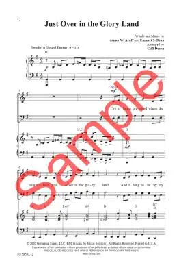 Just Over in the Glory Land - Acuff/Dean - Choral Octavo - SATB Accompanied