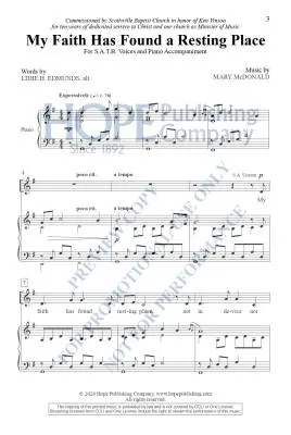 My Faith Has Found a Resting Place - McDonald - Choral Octavo - SATB Accompanied