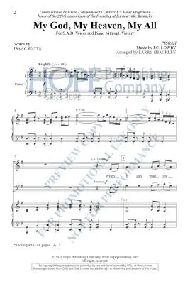 My God, My Heaven, My All - Shackley - Choral Octavo - SAB Accompanied