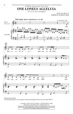 One Lonely Alleluia - Martin - Choral Octavo - SATB Accompanied