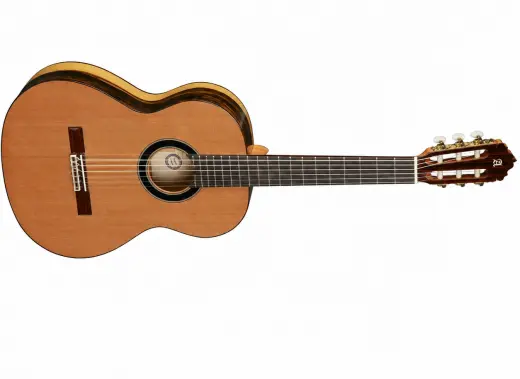 Alhambra Guitarras - 6 White Ebony Conservatory Classical Guitar with Gig Bag