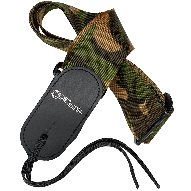 Cordura Guitar Strap with Leather Ends - Camo