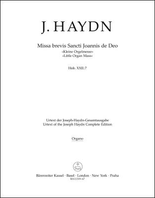 Missa Brevis Sancti Joannis de Deo Hob. XXII:7 ''Little Organ Mass'' - Haydn - Organ Part, Urtext Edition