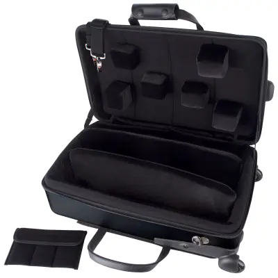 Zippered Triple Trumpet Case with Wheels - Black