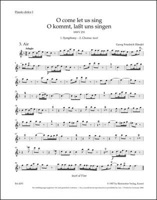 O Come Let Us Sing HWV 253 - Handel - Wind Set, Urtext Edition