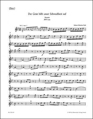 Der Geist Hilft Unser Schwachheit auf BWV 226 - Bach - Wind Set, Urtext Edition