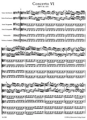 Brandenburg Concerto No. 6 in B Flat-major BWV 1051 - Bach - Score, Urtext Edition