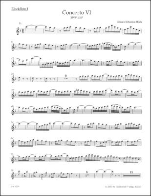 Concerto No. 6 in F Major BWV 1057 - Bach - Recorder I Part, Urtext Edition