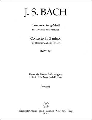Concerto in G Minor BWV 1058 - Bach - Violin I Part, Urtext Edition