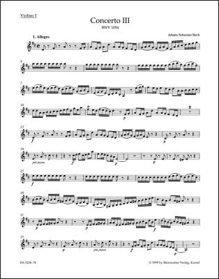 Concerto No. 3 in D Major BWV 1054 - Bach - Violin I Part, Urtext Edition