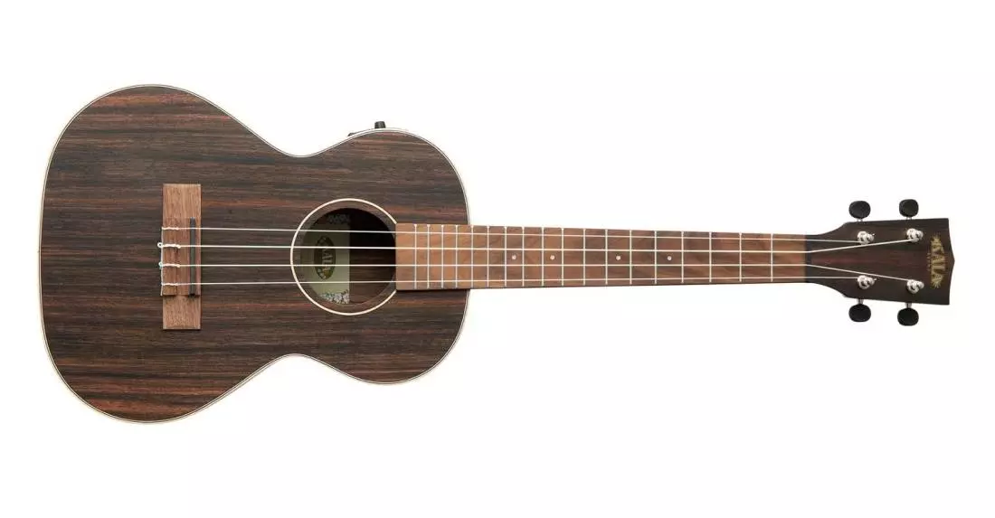 Striped Ebony Tenor Ukulele with Electronics and Built-in Tuner - Ebony