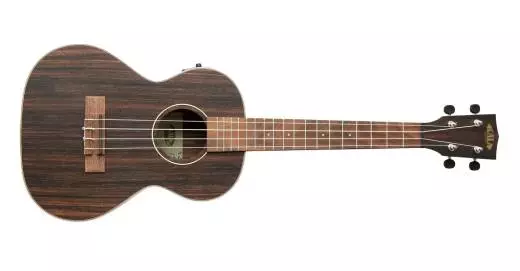 Striped Ebony Tenor Ukulele with Electronics and Built-in Tuner - Ebony