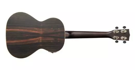 Striped Ebony Tenor Ukulele with Electronics and Built-in Tuner - Ebony