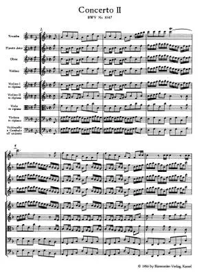 Brandenburg Concerto No. 2 in F Major BWV 1047 - Bach - Study Score, Urtext Edition