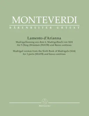 Baerenreiter Verlag - Lamento dArianna - Monteverdi - Score