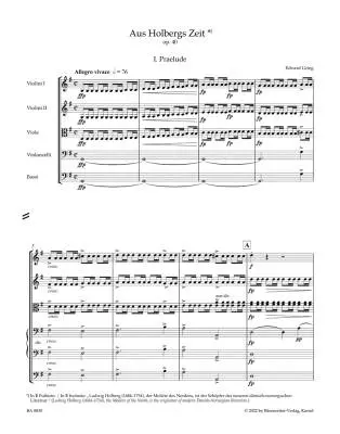 From Holbergs Time for String Orchestra Op. 40 - Grieg - Score, Urtext Edition - String Orchestra