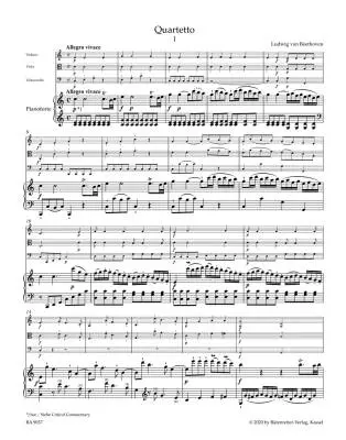 Three Quartets WoO 36 - Beethoven - Performance Score, Set of Parts, Urtext Edition, Anthology - Piano Quartet