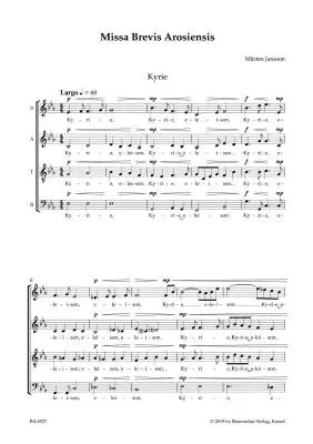 Missa Brevis Arosiensis - Jansson - Choral Score - Choir