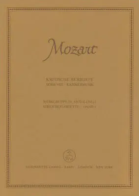 Baerenreiter Verlag - Streichquartette - Mozart - Complete Edition, Critical Commentary