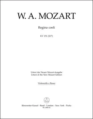 Baerenreiter Verlag - Regina Coeli in C Major K. 276 (321b) - Mozart - Cello/Double Bass Part, Urtext Edition