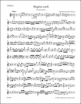 Regina Coeli in C Major K. 276 (321b) - Mozart - Violin I Part, Urtext Edition