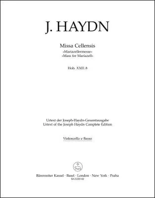 Baerenreiter Verlag - Missa Cellensis Hob. XXII:8 Mass for Mariazell - Haydn - Bassoon/Cello/Double Bass/Organ Part, Urtext Edition