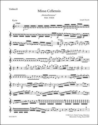 Missa Cellensis Hob. XXII:8 ''Mass for Mariazell'' - Haydn - Violin II Part, Urtext Edition