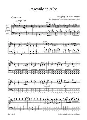 Ascanio in Alba K. 111 - Mozart - Vocal Score, Urtext Edition - Soloists, Choir, Orchestra