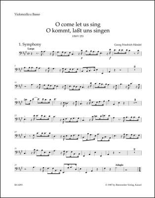 O Come Let Us Sing HWV 253 - Handel - Cello/Double Bass Part, Urtext Edition