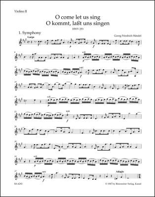 O Come Let Us Sing HWV 253 - Handel - Violin II Part, Urtext Edition