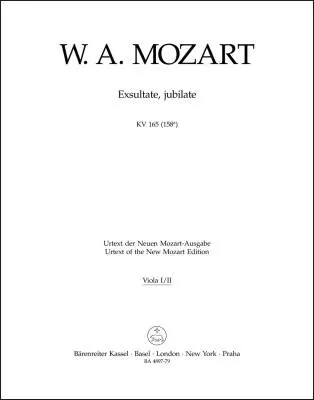 Baerenreiter Verlag - Exsultate, Jubilate K. 165 (158a) - Mozart - Viola I/Viola II Part, Urtext Edition