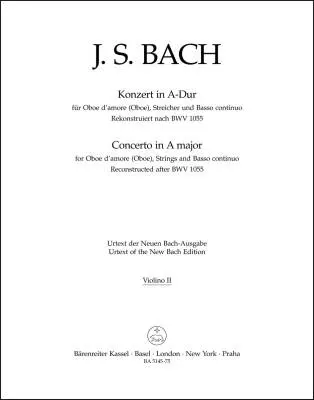 Concerto in a Major - Bach - Violin II Part, Urtext Edition