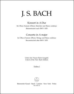 Concerto in a Major - Bach - Violin I Part, Urtext Edition