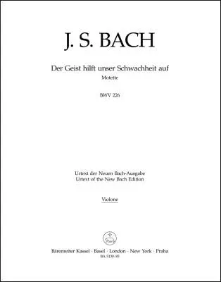 Baerenreiter Verlag - Der Geist Hilft Unser Schwachheit auf BWV 226 - Bach - Violin Part, Urtext Edition