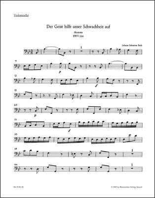Der Geist Hilft Unser Schwachheit auf BWV 226 - Bach - Cello Part, Urtext Edition