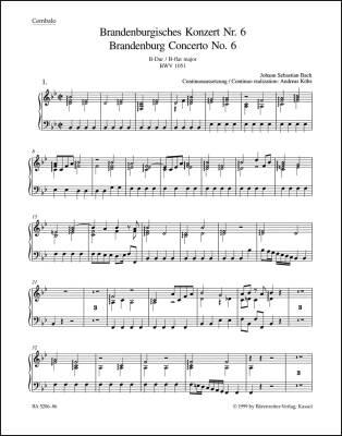 Brandenburg Concerto No. 6 in B Flat-major BWV 1051 - Bach - Harpsichord/Double Bass Part, Urtext Edition