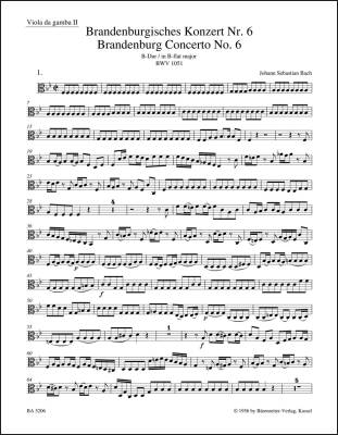 Brandenburg Concerto No. 6 in B Flat-major BWV 1051 - Bach - Viola de Gamba II Part, Urtext Edition