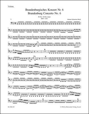 Brandenburg Concerto No. 6 in B Flat-major BWV 1051 - Bach - Double Bass/Violin Part, Urtext Edition