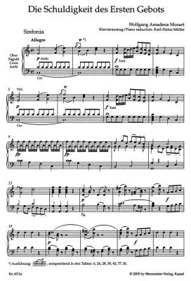 Die Schuldigkeit des Ersten Gebots K. 35 - Mozart - Vocal Score, Urtext Edition