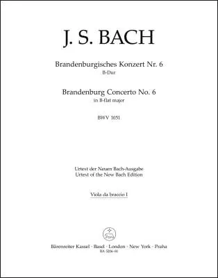 Baerenreiter Verlag - Brandenburg Concerto No. 6 in B Flat-major BWV 1051 - Bach - Viola I Part, Urtext Edition