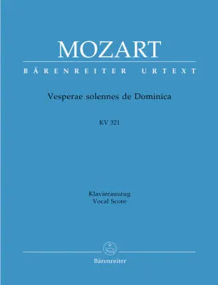 Baerenreiter Verlag - Vesperae Solennes de Dominica K. 321 - Mozart - Vocal Score, Urtext Edition