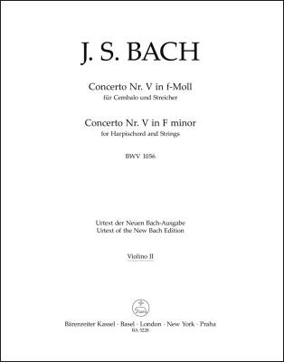 Concerto No. 5 in F Minor BWV 1056 - Bach - Violin II Part, Urtext Edition