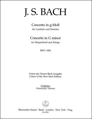 Concerto in G Minor BWV 1058 - Bach - Cello/Double Bass Part, Urtext Edition