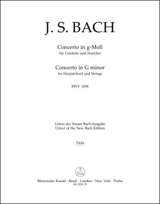 Concerto in G Minor BWV 1058 - Bach - Viola Part, Urtext Edition