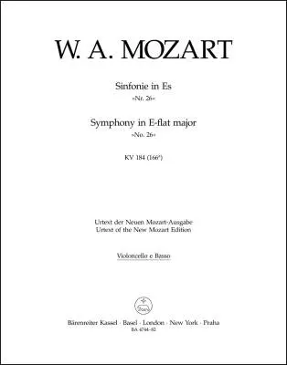Symphony No. 26 in E-flat Major K. 184(166a) - Mozart - Cello/Double Bass Part, Urtext Edition