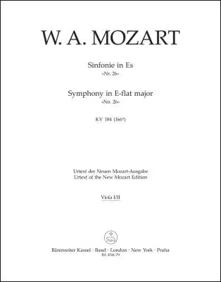 Baerenreiter Verlag - Symphony No. 26 in E-flat Major K. 184(166a) - Mozart - Viola Part, Urtext Edition