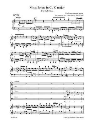 Missa Longa in C Major K. 262 (246a) - Mozart - Vocal Score, Urtext Edition