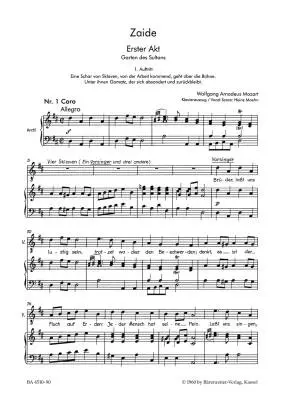 Zaide K. 344 (336b) \'\'das Serail\'\' - Mozart - Vocal Score, Urtext Edition
